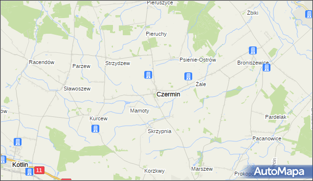 mapa Czermin powiat pleszewski, Czermin powiat pleszewski na mapie Targeo