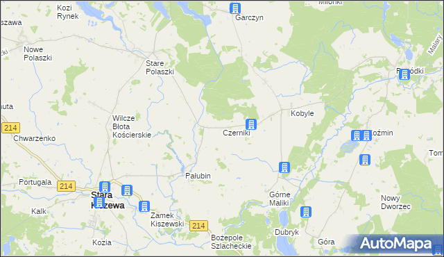 mapa Czerniki gmina Stara Kiszewa, Czerniki gmina Stara Kiszewa na mapie Targeo