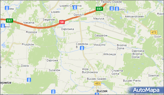 mapa Czestków F, Czestków F na mapie Targeo