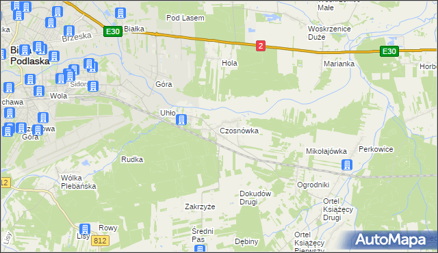 mapa Czosnówka, Czosnówka na mapie Targeo