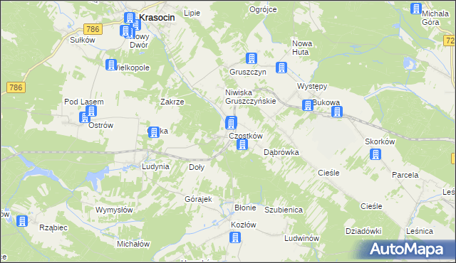 mapa Czostków gmina Krasocin, Czostków gmina Krasocin na mapie Targeo
