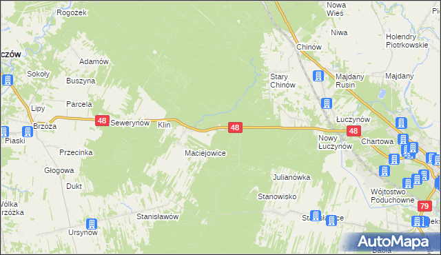 mapa Cztery Kopce, Cztery Kopce na mapie Targeo