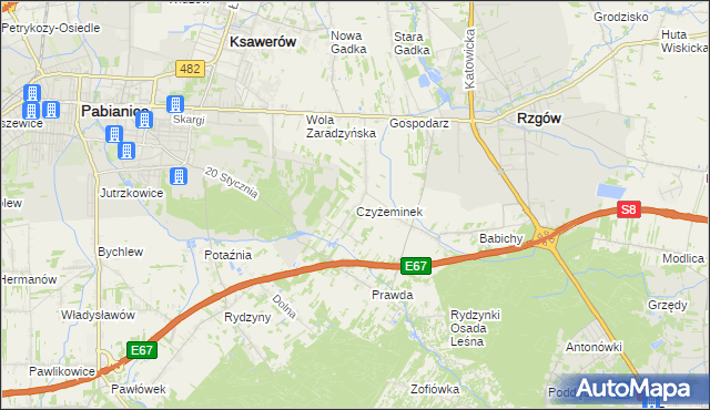 mapa Czyżeminek, Czyżeminek na mapie Targeo