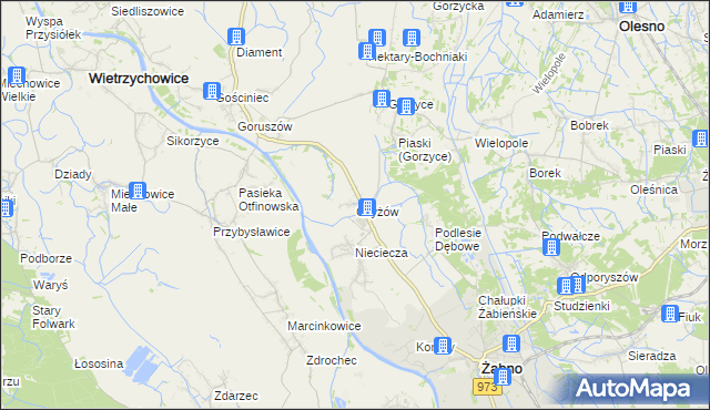 mapa Czyżów gmina Żabno, Czyżów gmina Żabno na mapie Targeo