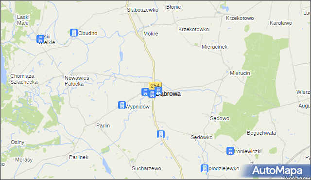 mapa Dąbrowa powiat mogileński, Dąbrowa powiat mogileński na mapie Targeo