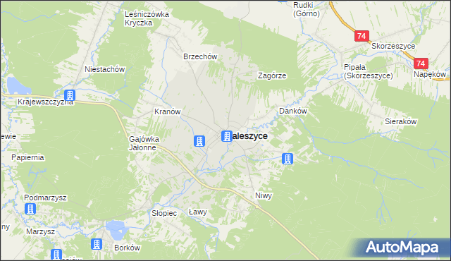mapa Daleszyce, Daleszyce na mapie Targeo