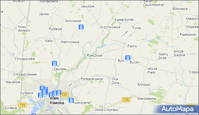 mapa Dańków gmina Biała Rawska, Dańków gmina Biała Rawska na mapie Targeo