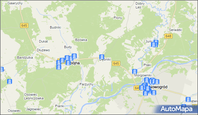 mapa Dębniki gmina Zbójna, Dębniki gmina Zbójna na mapie Targeo