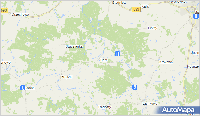 mapa Derc, Derc na mapie Targeo