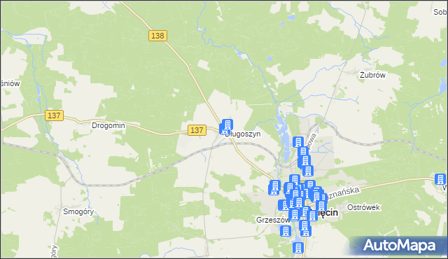 mapa Długoszyn, Długoszyn na mapie Targeo