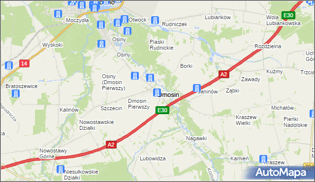 mapa Dmosin, Dmosin na mapie Targeo