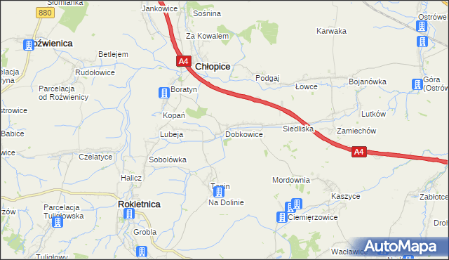 mapa Dobkowice gmina Chłopice, Dobkowice gmina Chłopice na mapie Targeo