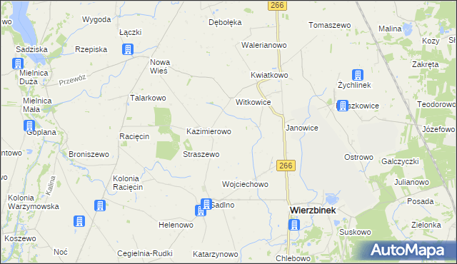 mapa Dobra Wola gmina Wierzbinek, Dobra Wola gmina Wierzbinek na mapie Targeo