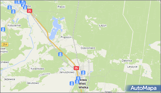 mapa Dobromierz gmina Nowa Wieś Wielka, Dobromierz gmina Nowa Wieś Wielka na mapie Targeo