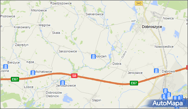 mapa Dobrzeń, Dobrzeń na mapie Targeo