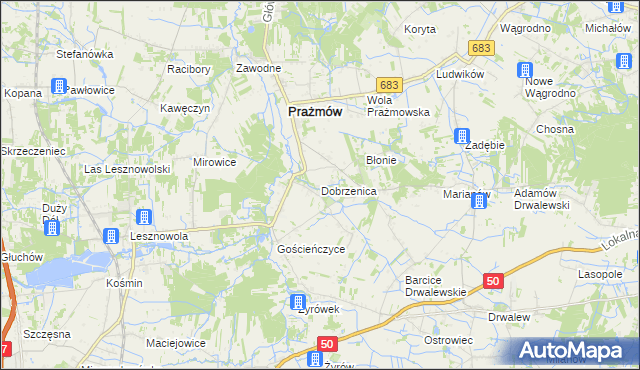 mapa Dobrzenica, Dobrzenica na mapie Targeo