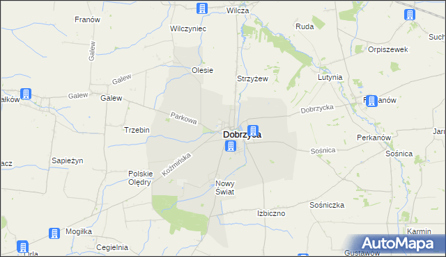 mapa Dobrzyca powiat pleszewski, Dobrzyca powiat pleszewski na mapie Targeo