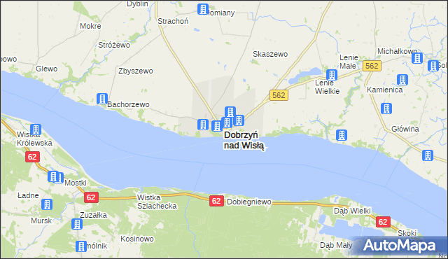 mapa Dobrzyń nad Wisłą, Dobrzyń nad Wisłą na mapie Targeo