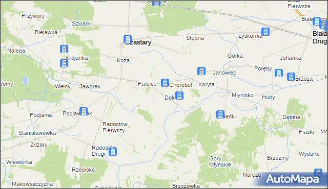 mapa Dolina gmina Czastary, Dolina gmina Czastary na mapie Targeo