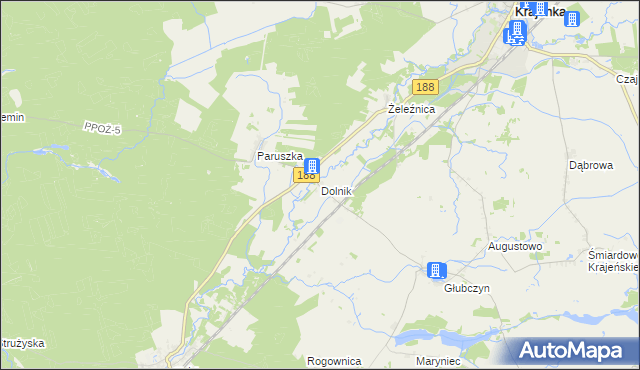 mapa Dolnik gmina Krajenka, Dolnik gmina Krajenka na mapie Targeo
