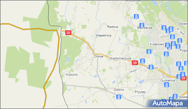 mapa Dołuje, Dołuje na mapie Targeo