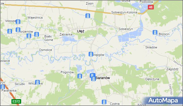 mapa Drążgów, Drążgów na mapie Targeo