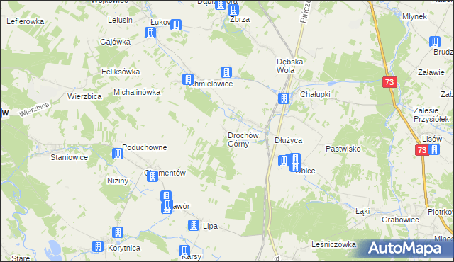 mapa Drochów Górny, Drochów Górny na mapie Targeo