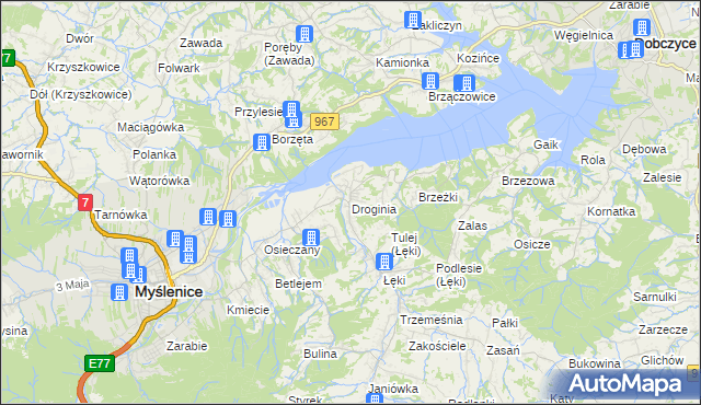 mapa Droginia, Droginia na mapie Targeo