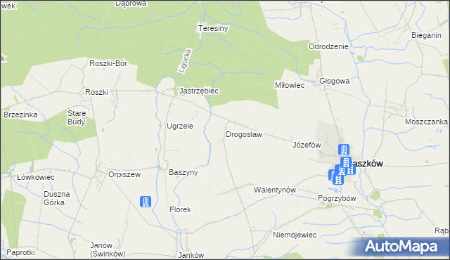mapa Drogosław gmina Raszków, Drogosław gmina Raszków na mapie Targeo