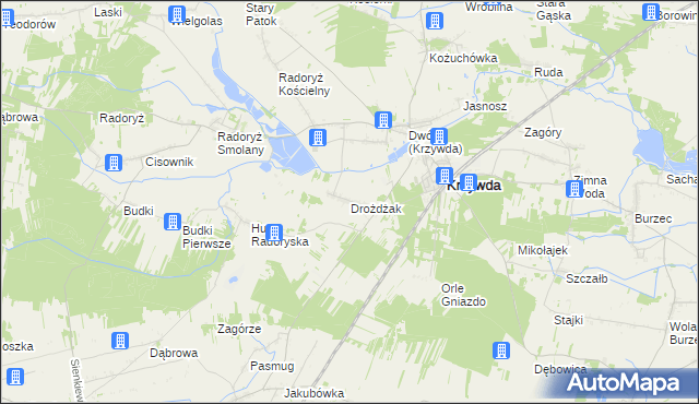 mapa Drożdżak, Drożdżak na mapie Targeo