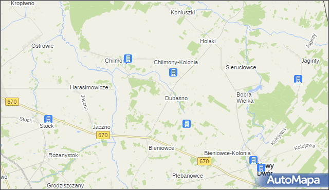 mapa Dubaśno, Dubaśno na mapie Targeo