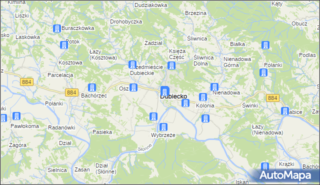 mapa Dubiecko, Dubiecko na mapie Targeo
