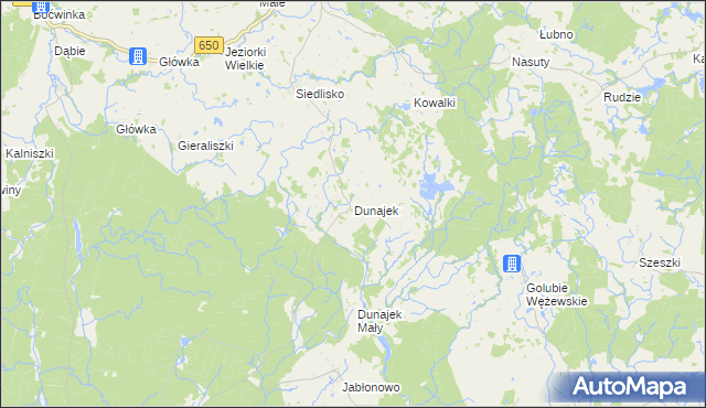 mapa Dunajek gmina Gołdap, Dunajek gmina Gołdap na mapie Targeo
