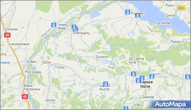 mapa Dursztyn, Dursztyn na mapie Targeo