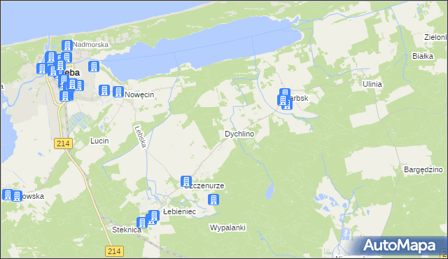 mapa Dychlino, Dychlino na mapie Targeo