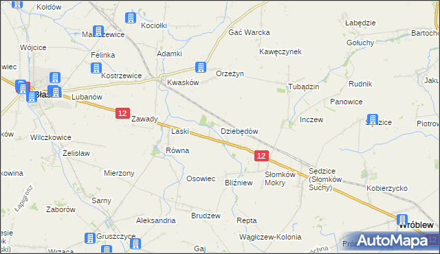 mapa Dziebędów, Dziebędów na mapie Targeo