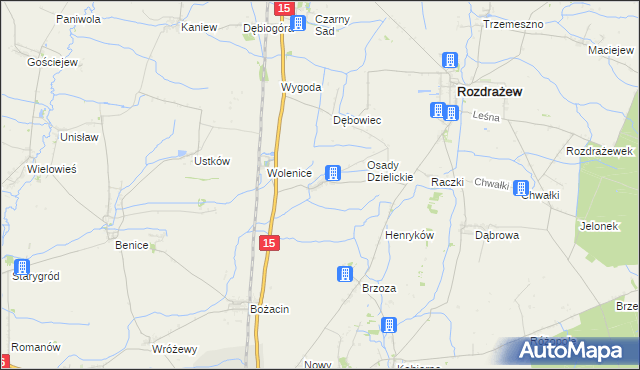 mapa Dzielice, Dzielice na mapie Targeo