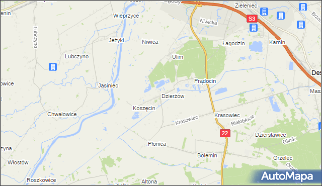 mapa Dzierżów, Dzierżów na mapie Targeo