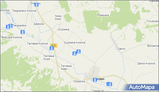 mapa Elizówka gmina Turobin, Elizówka gmina Turobin na mapie Targeo
