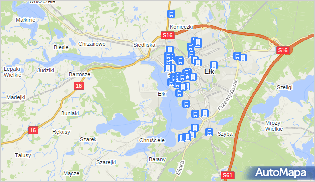 mapa Ełk powiat ełcki, Ełk powiat ełcki na mapie Targeo