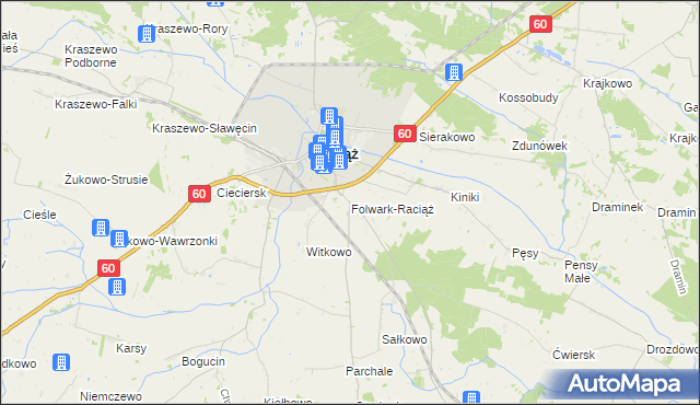 mapa Folwark-Raciąż, Folwark-Raciąż na mapie Targeo