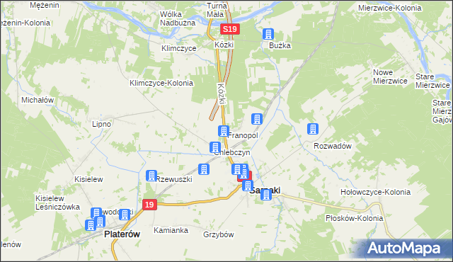 mapa Franopol gmina Sarnaki, Franopol gmina Sarnaki na mapie Targeo