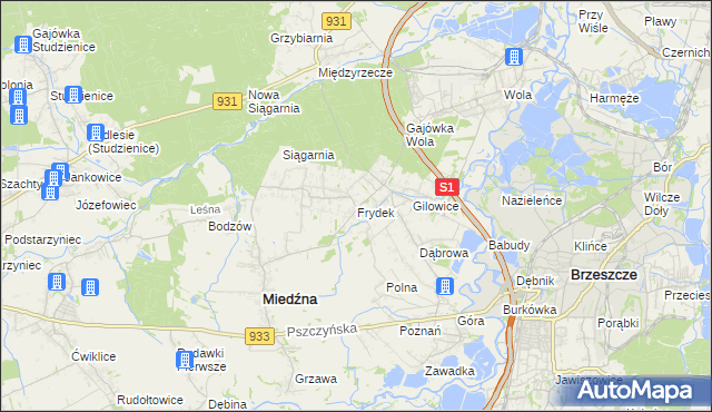 mapa Frydek, Frydek na mapie Targeo