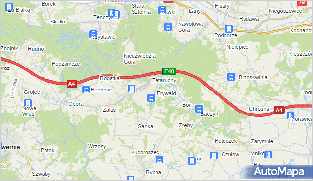mapa Frywałd, Frywałd na mapie Targeo