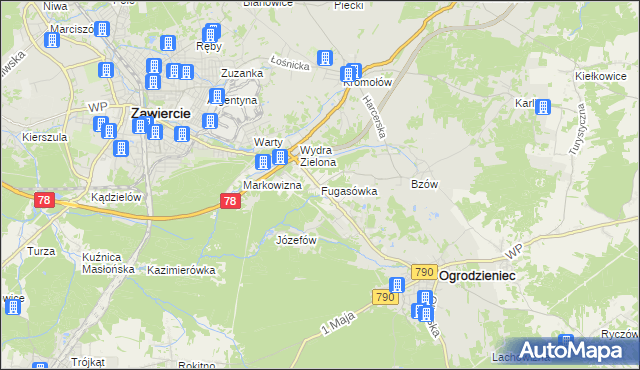 mapa Fugasówka, Fugasówka na mapie Targeo