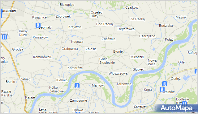 mapa Gace Słupieckie, Gace Słupieckie na mapie Targeo