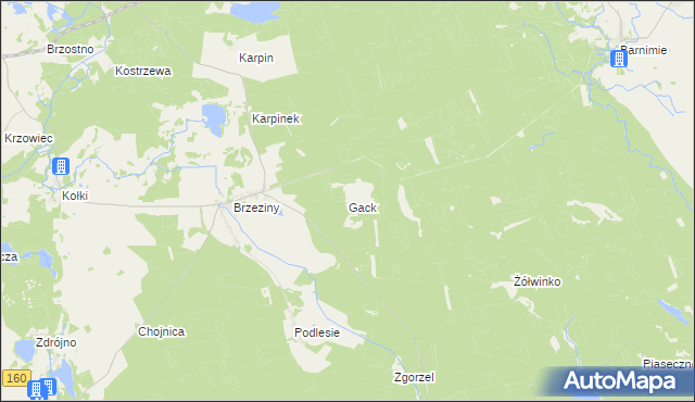 mapa Gack, Gack na mapie Targeo