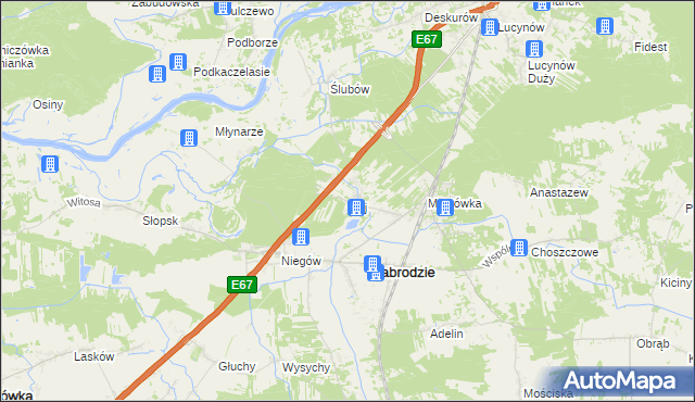 mapa Gaj gmina Zabrodzie, Gaj gmina Zabrodzie na mapie Targeo