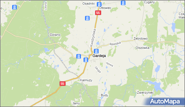 mapa Gardeja, Gardeja na mapie Targeo