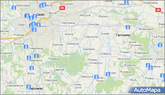 mapa Gąsówka, Gąsówka na mapie Targeo